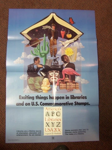 AMERICAS LIBRARIES POST OFFICE STAMP LOBBY POSTER 20 CENT USPS LIBRARY EDUCATION Cover