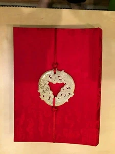NEW Unused Vintage Silk w Genuine Green Jade Accent WEDDING Photo Album in RED - Picture 1 of 10