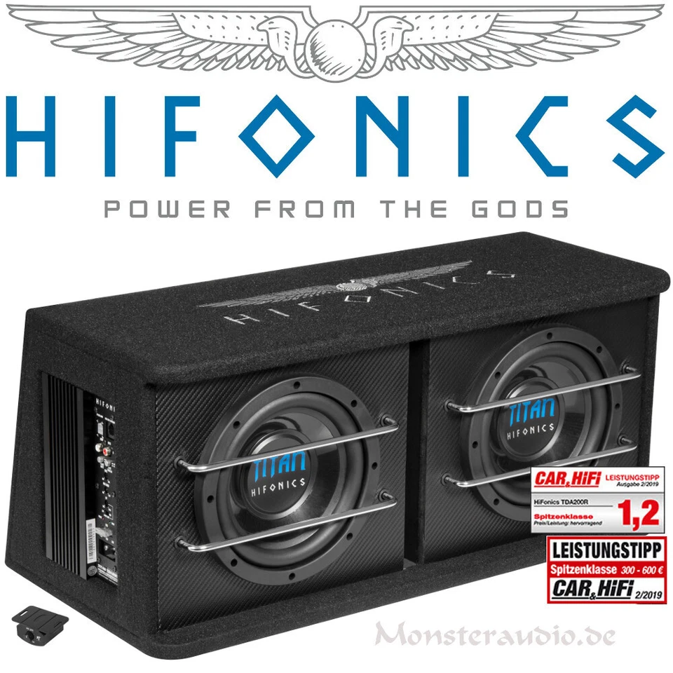 Hifonics TDA-200R 300W RMS Auto-Subwoofer - Schwarz