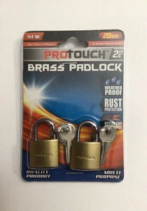 JUEGO DE 2 PIEZAS CANDADO DE LATÓN PEQUEÑO 20mm resistente a la intemperie con llaves multiusos - Imagen 1 de 2