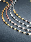 Pure Solid Gold Necklace Women Lip Link Au750 Real 18K Yellow Gold Chain Jewelry