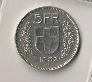 5 Franken Franc 1932 Switzerland Herdsman  - silver coin - 2 - Picture 1 of 2