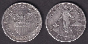 1 Peso 1907-S US-Philippine United States of America Coin Sea Salvage #SS12 - Picture 1 of 4