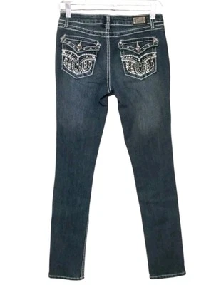 Jean Earl Flaco Estrás Cristal Brillante Bolsillos Abatibles Elástico Jean Talla 9 (28x31) Foto 1 de 4