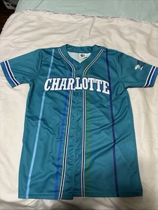 Vintage NBA Charlotte Hornets Replica Baseball Style  Jersey Size S Mint - Picture 1 of 6