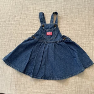 Vintage OshKosh B'gosh Mädchen Vestbak Denim Jeans Pullover Kleid Latzhose Gr. 4 USA - Bild 1 von 6