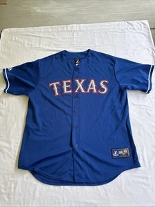 Majestic Texas Rangers MLB Sz XL Jersey Blue Blank Genuine Merchandise - Picture 1 of 8
