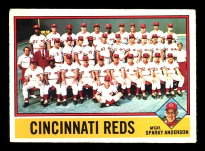 1976 年 OPC O-PEE-CHEE #104 辛辛那提红人队无标记卡 VG-EX 带玫瑰凳 — 第 1/2 张图片