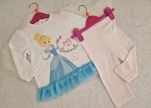 DISNEY 2 PIECES NEW PRINCESS CINDERELLA BABY GIRL TOP LEGGINGS OUTFIT SET 9/12 m - Picture 1 of 3