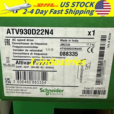 Brand New Sealed Schneider ATV930D22N4 22kW 3-Phase VFD 380-480VAC IP21 - Image 1 of 2