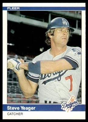 1984 Fleer Steve Yeager Los Angeles Dodgers #117 - Image 1 of 2