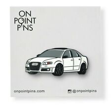 White Audi RS4 S4 Car Pin | Sports Race Car | Soft Enamel Pin | Lapel Pin - New
