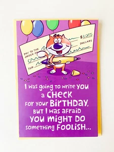 Lustige Glückwunschkarte zum Geburtstag - Geburtstagscheck! :) - Bild 1 von 2