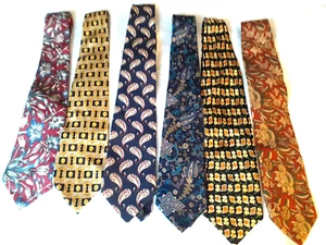 Mens Vtg Designer Neck Ties Lot 6 Balmain, Countess Mara, Bugati, Zegna, Silk - Picture 1 of 14