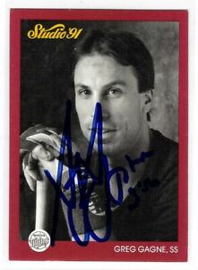 Greg Gagne Signed 1991 Studio Card #84 Minnesota Twins