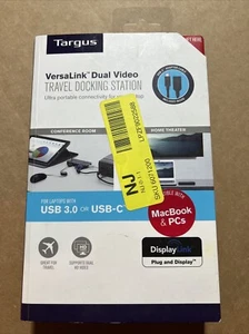 Targus DSU100US-50 VersaLink Dual Video Travel Docking Station USB 3.0 USB-C VGC - Picture 1 of 2