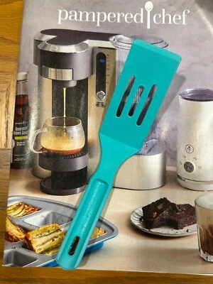 New sealed Pampered CHEF Mini Serving Spatula Teal Nylon #1406-new - Image 1 of 4