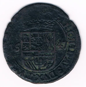 Oord / Liard 1647 Filips IV Belgium Spannish Netherlands Brussel - Foto 1 di 2