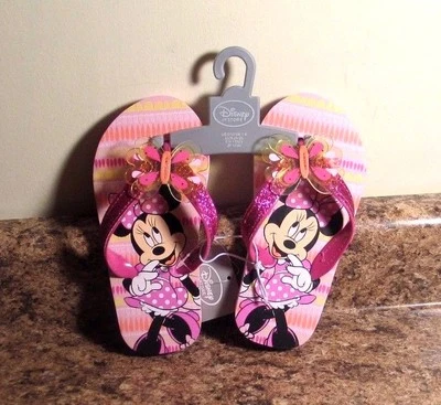 Disney Store Minnie Mouse Flip Flops Sandals Shoes 9/10 NWT - Image 1 of 4