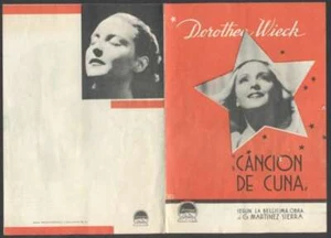 Programa Argentina Película Paramount Dorothea Wieck Cuna Canción 1933 - Imagen 1 de 2