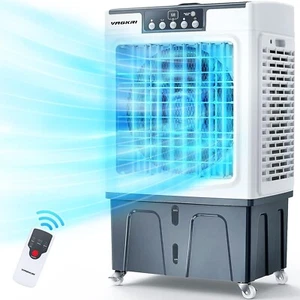 Evaporative Air Cooler 120°Oscillation Swamp w/ Remote 24H Timer 3 Speed NEW - Picture 1 of 8
