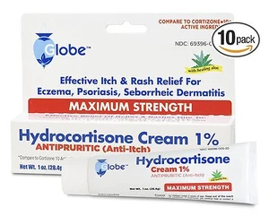 Hydrocortisone CREAM 1% 1oz with ALOE, Maximum Strength Anti-Itch - 10 packs - Picture 1 of 3