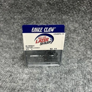 M Eagle Claw Lazer scharf 3x Höhenhaken Köder Ersatzgröße 1/0 L934BPG3-1/0 - Bild 1 von 2