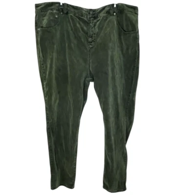 Pantalones para mujer Lucky Brand material terciopelo verde 24W cintura 44" entrepierna 28,5" Foto 1 de 4