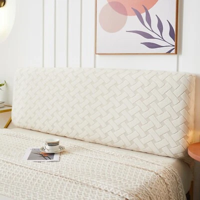 Funda elástica para cabecero de cama cubierta sólida a prueba de polvo para dormitorio Foto 1 de 4