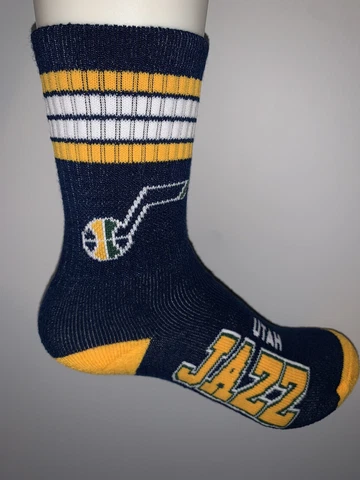 UTAH JAZZ NBA BASKETBALL LOGO BLUE DEUCE CREW SOCKS YOUTH KIDS Cover