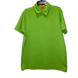 Puma Essential Men's Jersey Polo Size Medium Green Short Sleeve - Picture 1 of 6