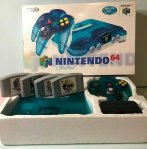 Clear BLUE X 4 GAMES - Nintendo 64 N64 Console - Japan JPN IN STOCK - Picture 1 of 12