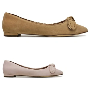 Cole Haan Womens Shoes Bellport Bow Skimmer Casual Slip On Flats Suede - Picture 1 of 9