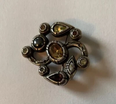 Signed Patricia Locke Brooch Pin Silver Tone - Image 1 of 4