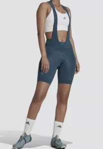 Adidas The Parley Padded Bib Cycling Short Green Women Size L - Picture 1 of 10