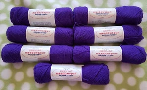 VINTAGE lotto 7 matassine filato BERNAT 1 oz filato prato 50% lana 50% nylon viola 1149 - Foto 1 di 4