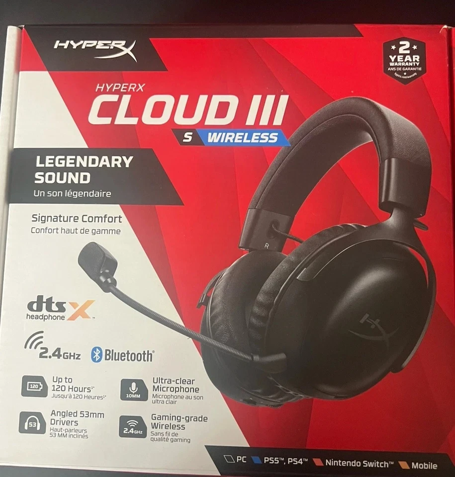 HyperX - Cloud III S Auriculares Inalámbricos para Juegos para PC, PS5, PS4, Nintendo Switc... Foto 1 de 1