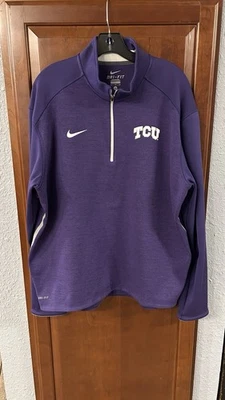 TCU Horned Frogs Pullover Men X-Large Purple Quarter Zip Nike Dri Fit Pullover - Image 1 of 4