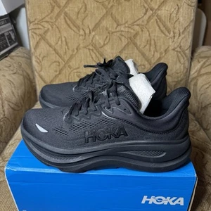 Hoka Bondi 9 Black Running Lace Up Low Top Sneakers Men’s 9.5 D *Tried On - Picture 1 of 9