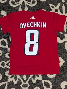 2018 Adidas NHL Washington Capitals Alex Ovechkin Jersey 8 T-Shirt Size Small - Picture 1 of 4