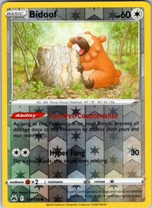 Bidoof Reverse Holo 111/159 SWSH: Crown Zenith Common - NM - Picture 1 of 2
