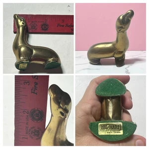 Vintage Brass Sea Lion Figurine Taiwan old Wal Mart Mid Century Animal Decor - Picture 1 of 14