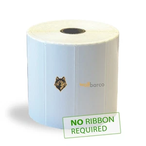 4" x 1,375" Direktes Thermisches Etikett Weiß, mit Perforation, 1" Kern, 5" Außendurchmesser, 2000 - Bild 1 von 3