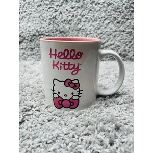 Hello Kitty White Mug Pink 20 Oz Ceramic Hot and Cold Cup Sanrio - Picture 1 of 8