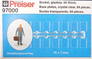 Preiser 97000 Set of 84 clear Base plates, crystal clear 10x7mm 1:87 HO - Picture 1 of 2