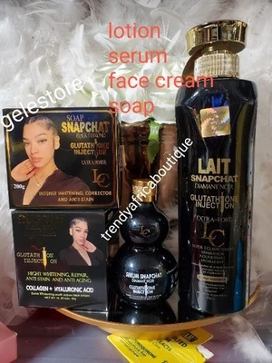 4pc. Lait snaptchat  Diamant noir Set. Lotion,soap, Serum & Face Cream AUTHENTIC - Image 1 of 4