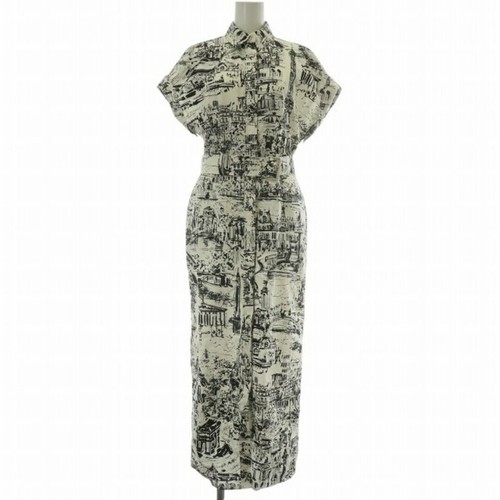 Abito Dior Christian Twald Jouy misto seta camicia midi manica corta lungo usa