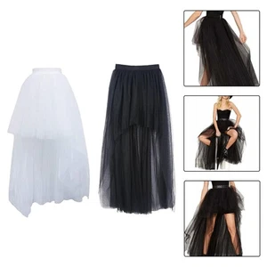 Women High Low Tutu Skirts Dancewear Steampunk Gothic Dovetail Skirts Costume - Picture 1 of 4