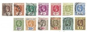 CEYLON 1912-25, SG 301-317 13 valores usados - Imagen 1 de 1