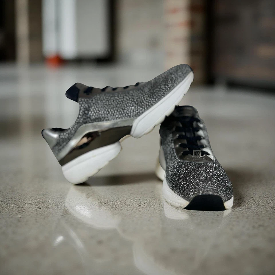 MICHAEL Kors Cosmo Womens 8 Silver Glitter Rhinestone Chunky Sneaker Shoe Metall - Image 1 of 4